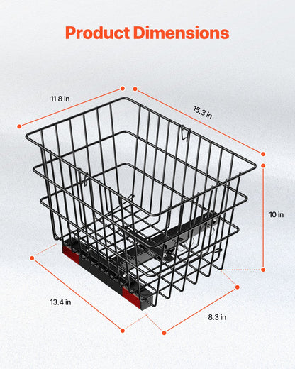 Scooter Rear Basket Heavy Duty Mobility Basket with Handle 1 in Receiver
