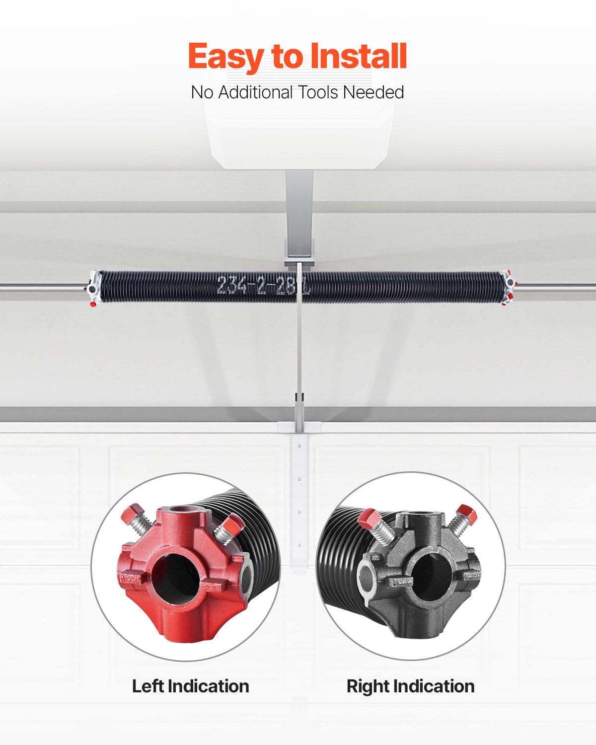 Garage Door Torsion Springs Pair 0.234 x 2 x 28 Inch with Winding Bars