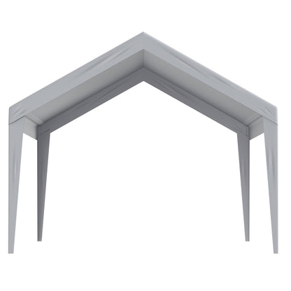 Carport Ersättningskapell överdrag 12 x 20 fot, Garage Top Tält Shelter Tarp Heavy-Duty Vattentät & UV-skyddad, Enkel installation med Ball Bungees, Grå (Endast topplock, ram ingår inte)