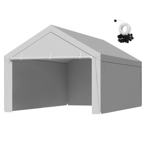 Carport-reservtak, 3,6x6 m dricksskyddad garagepresenning med sidoväggar, UV-resistent och vattentät, kraftig bilskyddspresenning med bollvagnar, grå, ram ingår ej |  EU