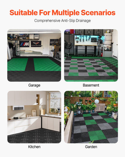 Interlocking Drainage Mat Modular Floor Tiles 12" x 12" Drainage Pad
