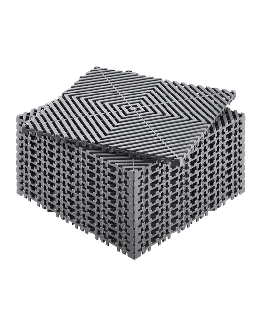 Drainagematte, modulares ineinander greifendes Pad, 12 x 12 Zoll, Drainage-Bodenmatte