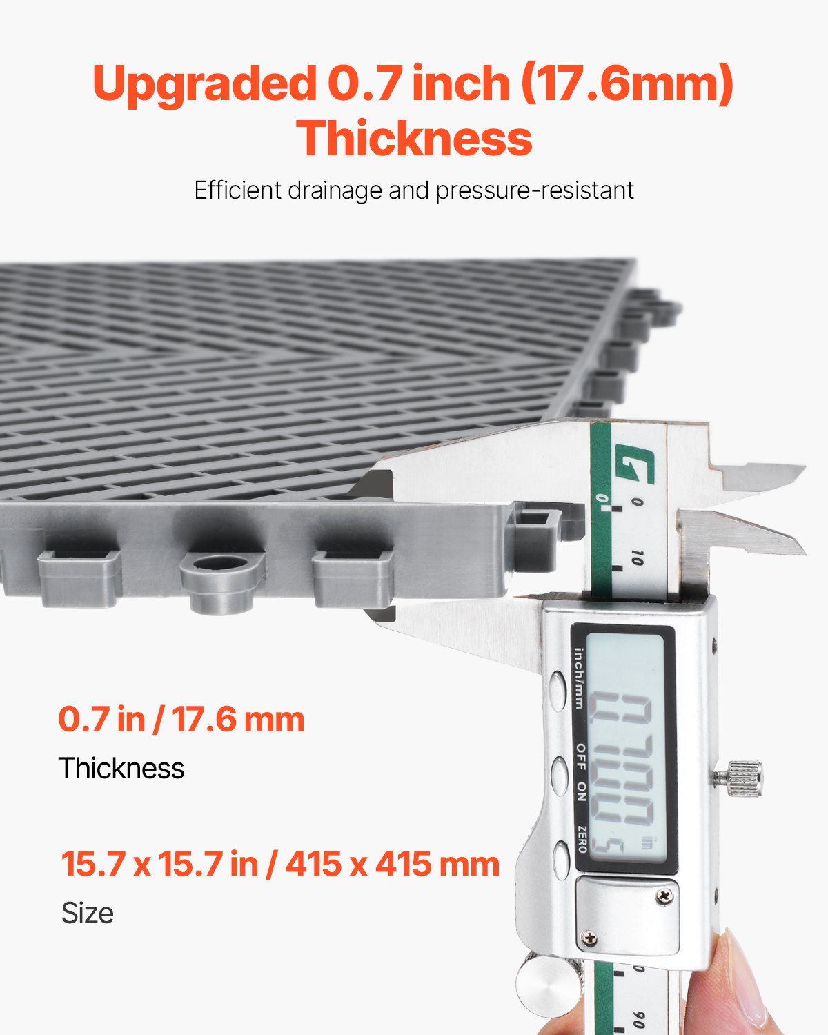 Dräneringsmatta Modular Interlocking Matt 15,7” x 15,7” Dräneringsgolvplattor