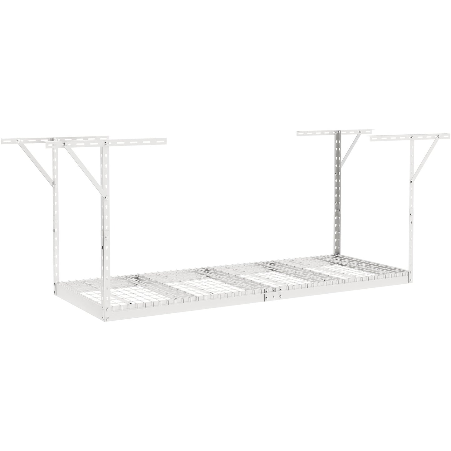 Överliggande garageförvaringsställ, 36x96 tums takförvaringsställ för garage, kraftiga justerbara kallvalsade stålställ för garageförvaring, organisation, 600 lbs lastkapacitet, 22''-40", vit