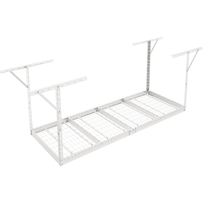 Överliggande garageförvaringsställ, 36x96 tums takförvaringsställ för garage, kraftiga justerbara kallvalsade stålställ för garageförvaring, organisation, 600 lbs lastkapacitet, 22''-40", vit