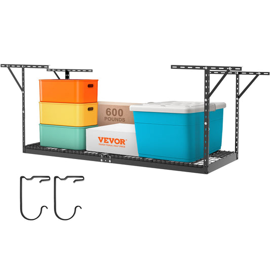 Överliggande garageförvaringsställ, 36x96 tums takförvaringsställ för garage, kraftiga justerbara kallvalsade stålställ för garageförvaring, organisation, 600 lbs lastkapacitet, 22''-40", svart