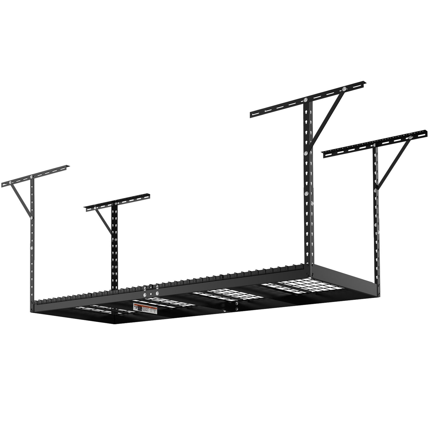 Überkopf-Garagenregal, 91,4 x 243,8 cm Deckenregal für die Garage, robuste, verstellbare Regale aus kaltgewalztem Stahl für die Garagenlagerung, Organisation, Tragkraft 271,4 kg, 56–101,6 cm, Schwarz