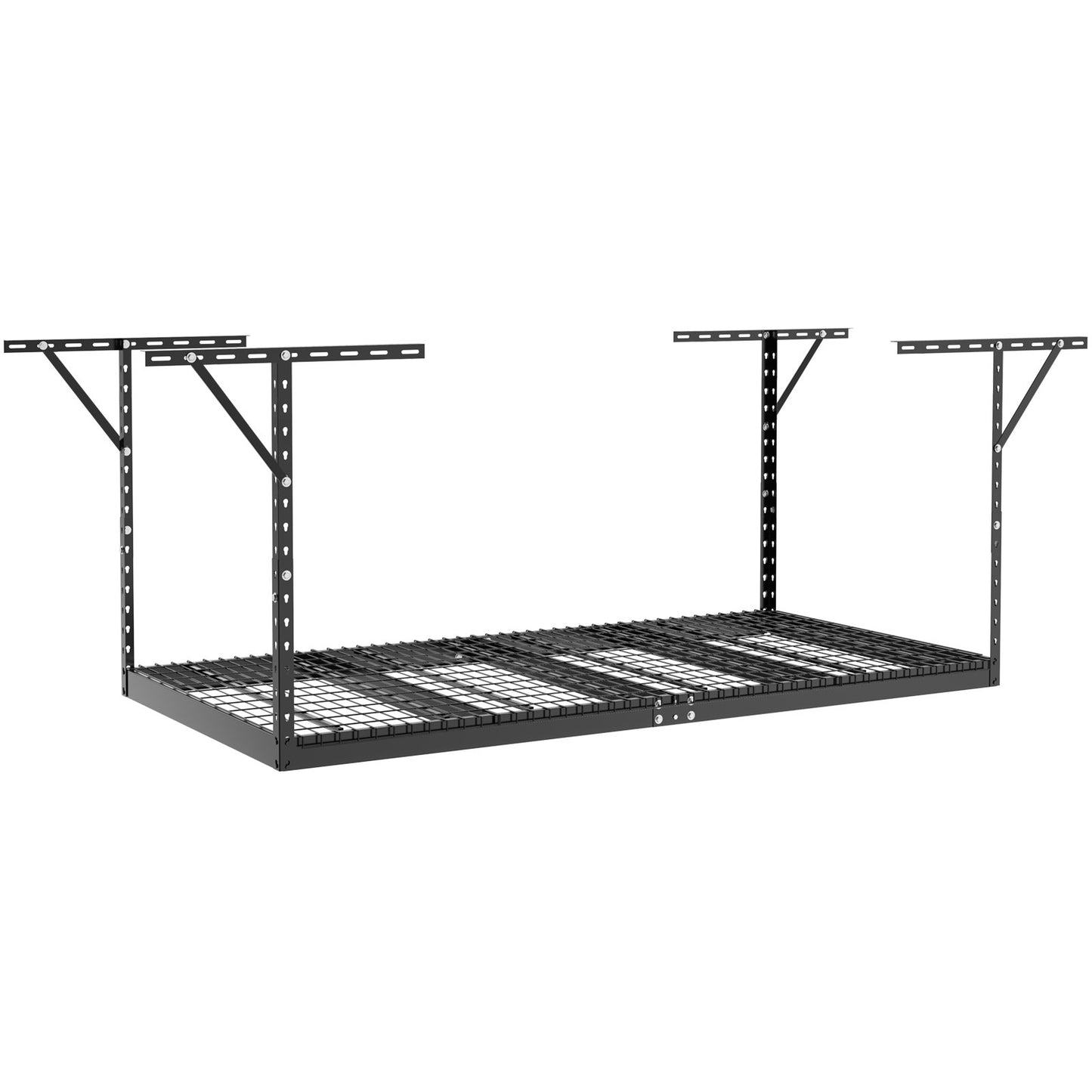Überkopf-Garagenregal, 48 x 96 Zoll Decken-Lagerregal für die Garage, robuste, verstellbare Regale aus kaltgewalztem Stahl für die Garagenlagerung, Organisation, Tragkraft 600 lbs, 22''-40'', Schwarz