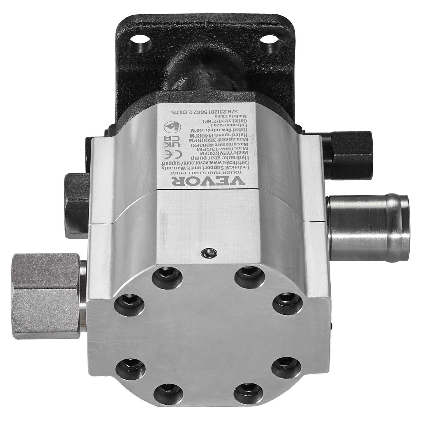 Hydraulisk vedklyvningspump, 13GPM, 2-stegs 3000PSI vedklyvpump, 1'' Inlopp 1/2'' NPT-utlopp 3600 RPM Hydraulisk växelpump i aluminium, för små motormontering vedklyvare Snöplog
