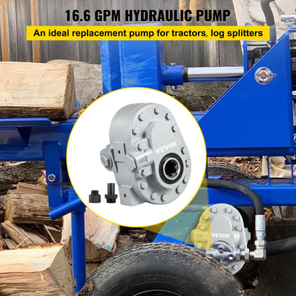 Hydraulikpumpe 16,6 GPM Hydraulikmotor 540 U/min Holzspalter 2500 PSI Hydraulikspalter SAE 12 Auslassanschluss Hydraulikpumpe für Holzspalter für LKW-Hebebühne, Scherenbühne, Muldenkipper
