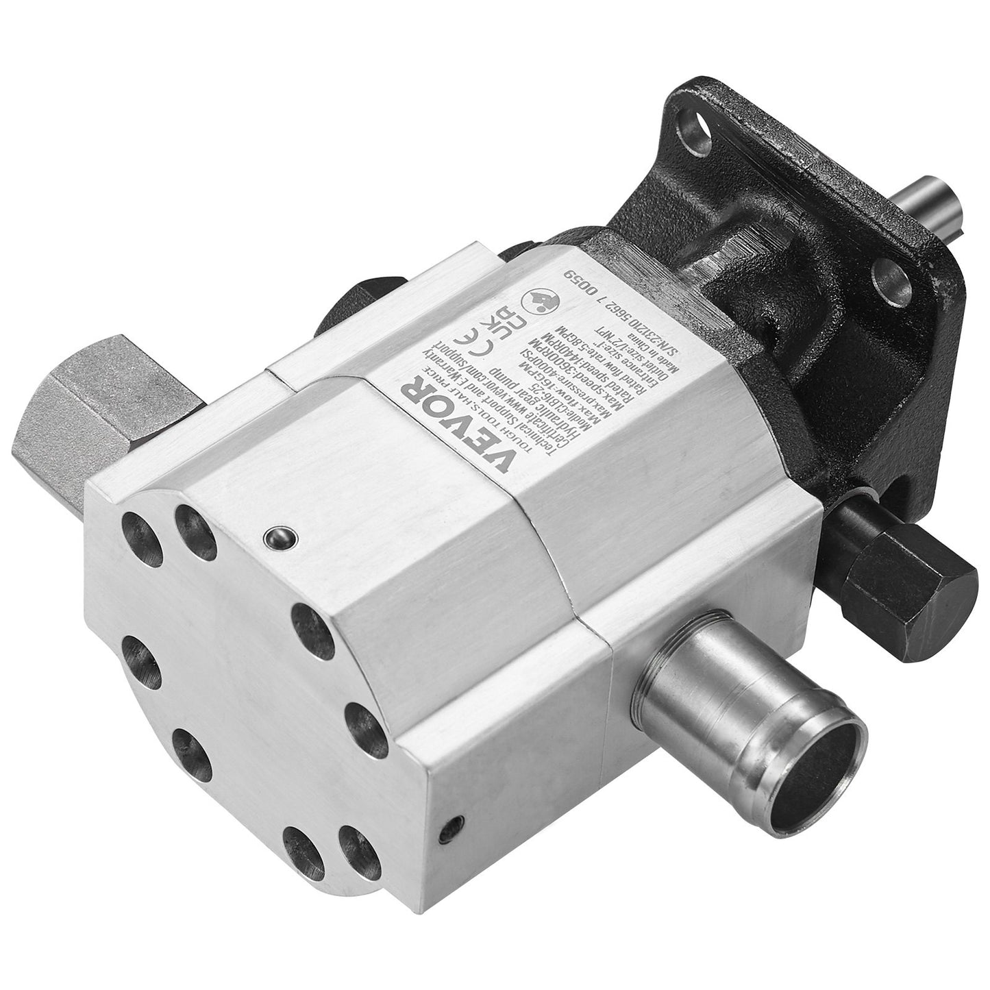 Hydraulisk vedklyvningspump, 16GPM, 2-stegs 4000PSI vedklyvpump, 1'' Inlopp 1/2'' NPT-utlopp 3600 rpm Hydraulisk växelpump i aluminium, för små motormontering vedklyvare Snöplog