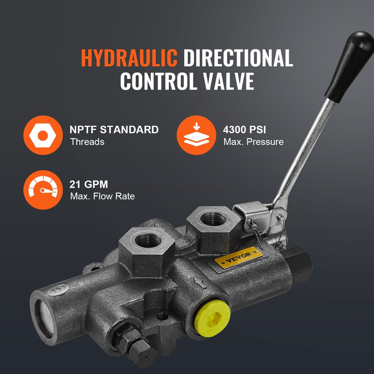 Hydraulisk vedklyvpumpsats, 16 GPM, 2-stegs 4000 PSI aluminiumhydraulisk kugghjulspump, med ventil 1'' inlopp 1/2'' NPT-utlopp 3600 rpm, för små motormonterade stockklyvar