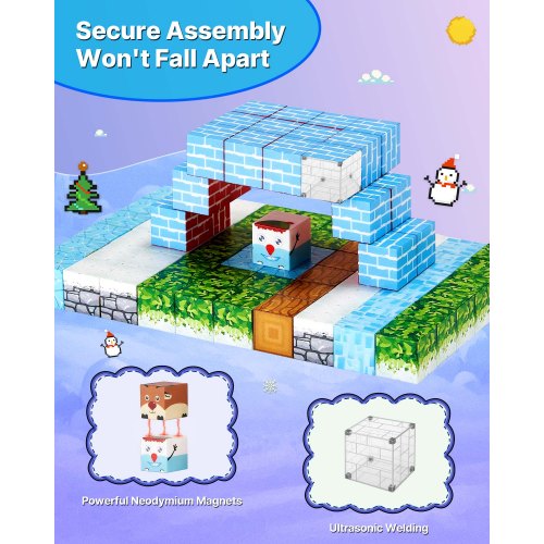 Magnetiska Block 150 ST Glaciärslott Set STEM Montessori Sensoriska Leksaker