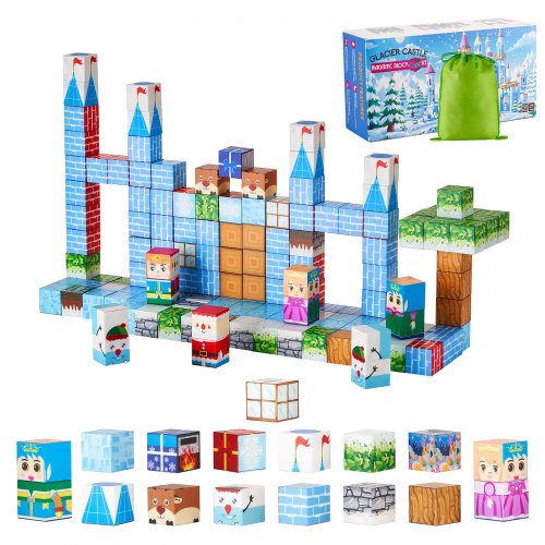 Magnetiska Block 150 ST Glaciärslott Set STEM Montessori Sensoriska Leksaker