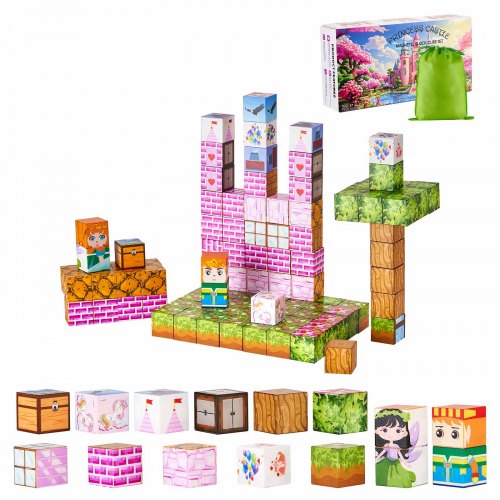Magnetiska Block 100 ST Prinsessslott Set STEM Montessori Sensoriska Leksaker |  EU