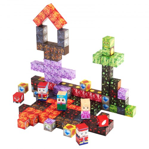 Magnetiska Block 100 ST Mörka Slott Set STEM Montessori Sensoriska Leksaker