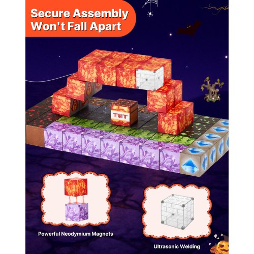 Magnetiska Block 150 ST Mörka Slott Set STEM Montessori Sensoriska Leksaker