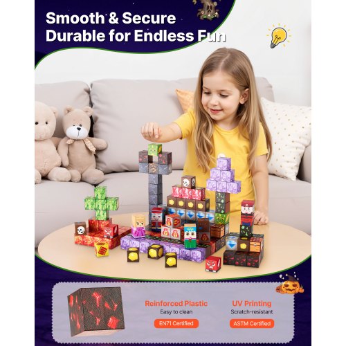 Magnetiska Block 150 ST Mörka Slott Set STEM Montessori Sensoriska Leksaker