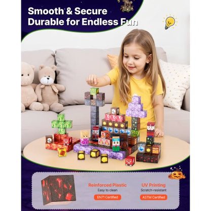 Magnetiska Block 150 ST Mörka Slott Set STEM Montessori Sensoriska Leksaker