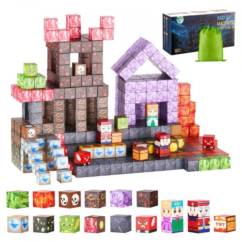 Magnetiska Block 150 ST Mörka Slott Set STEM Montessori Sensoriska Leksaker
