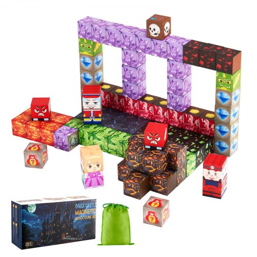 Magnetiska Block 150 ST Mörka Slott Set STEM Montessori Sensoriska Leksaker