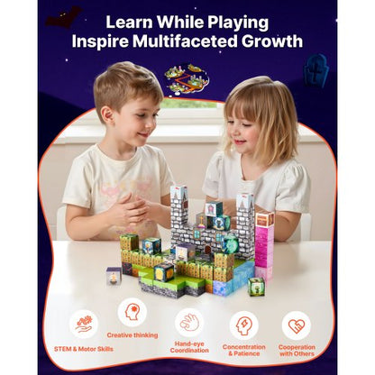 Magnetiska Block 100 ST Kyrkogårdszombier Set STEM Montessori Sensoriska Leksaker