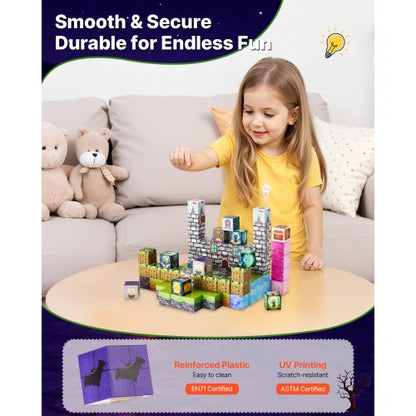 Magnetiska Block 100 ST Kyrkogårdszombier Set STEM Montessori Sensoriska Leksaker