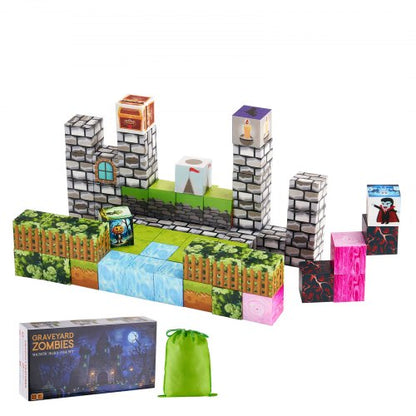 Magnetiska Block 100 ST Kyrkogårdszombier Set STEM Montessori Sensoriska Leksaker