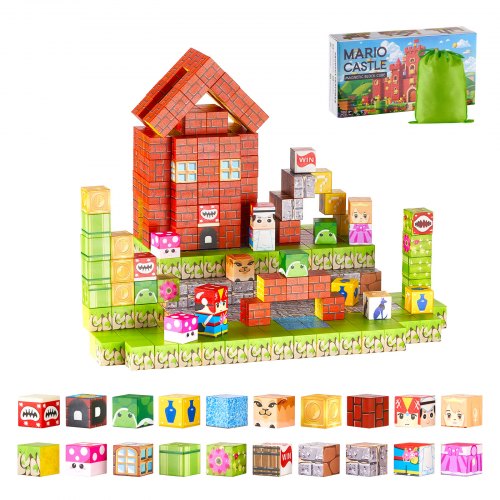 Magnetiska Block 100 ST Magnetblock Set STEM Montessori Sensoriska Leksaker