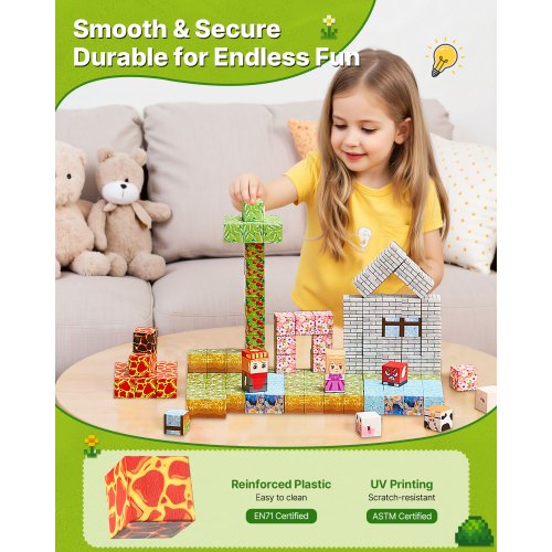 Magnetiska klossar 150 delar skogsborgsset STEM Montessori sensoriska leksaker