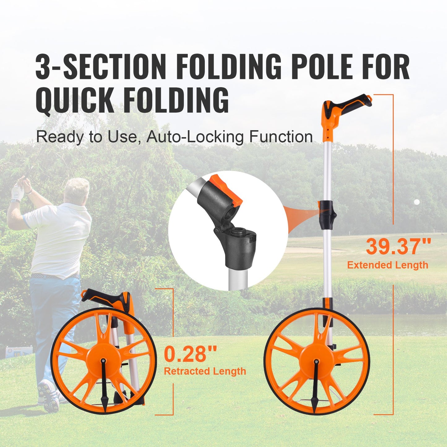 Measuring wheel 317mm Road Runner Distance Telescopic handle w/ Backpack