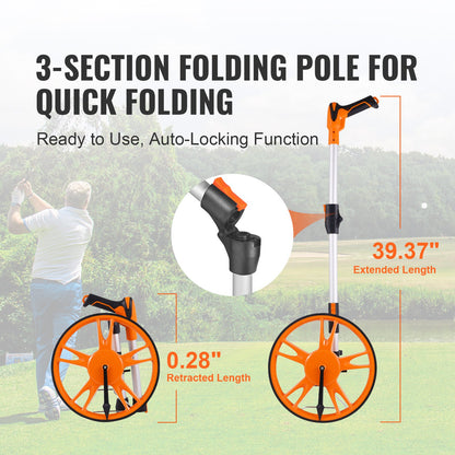 Measuring wheel 317mm Road Runner Distance Telescopic handle w/ Backpack