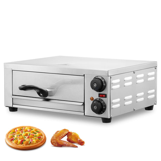 Elektrisk bänkskiva pizzaugn 12" 1500W Justerbar temp 0-120min timer