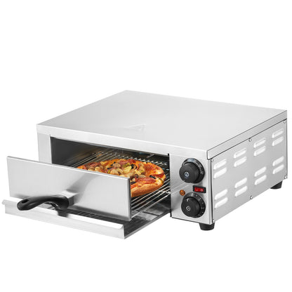 Elektrisk bänkskiva pizzaugn 12" 1500W Justerbar temp 0-120min timer