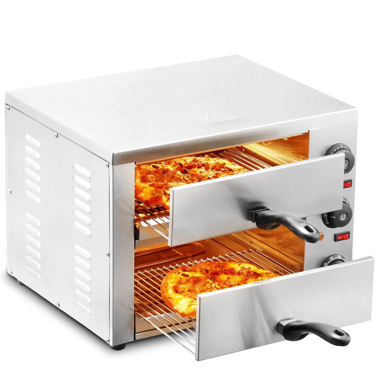 Elektrisk bänkskiva pizzaugn 12" Justerbar temperatur 0-120min timer
