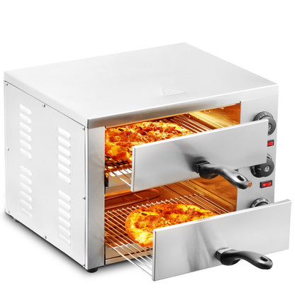 Elektrisk bänkskiva pizzaugn 12" Justerbar temperatur 0-120min timer