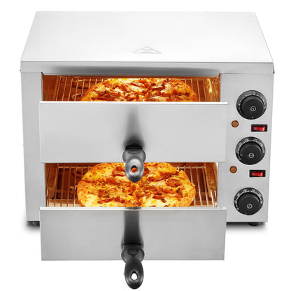 Elektrisk bänkskiva pizzaugn 12" Justerbar temperatur 0-120min timer