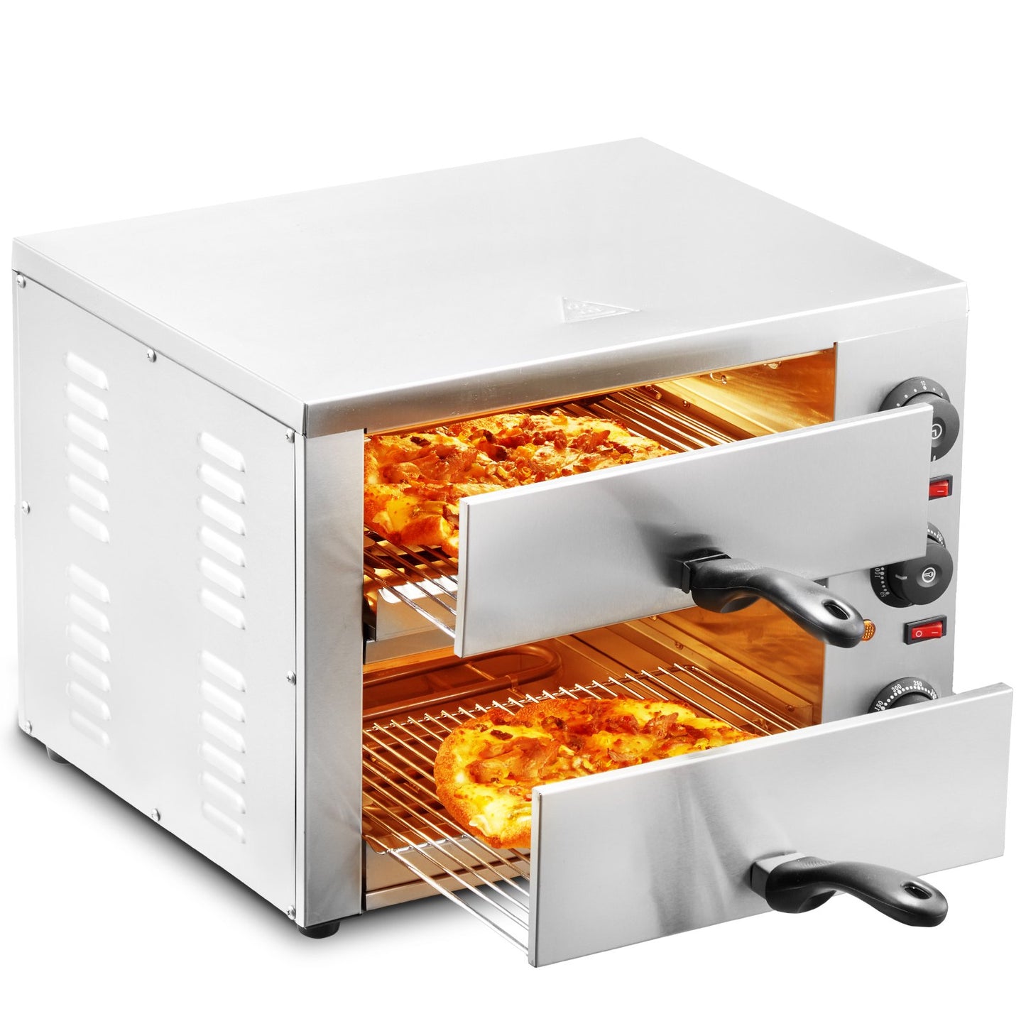 Elektrisk bänkskiva pizzaugn 12" Justerbar temperatur 0-120min timer