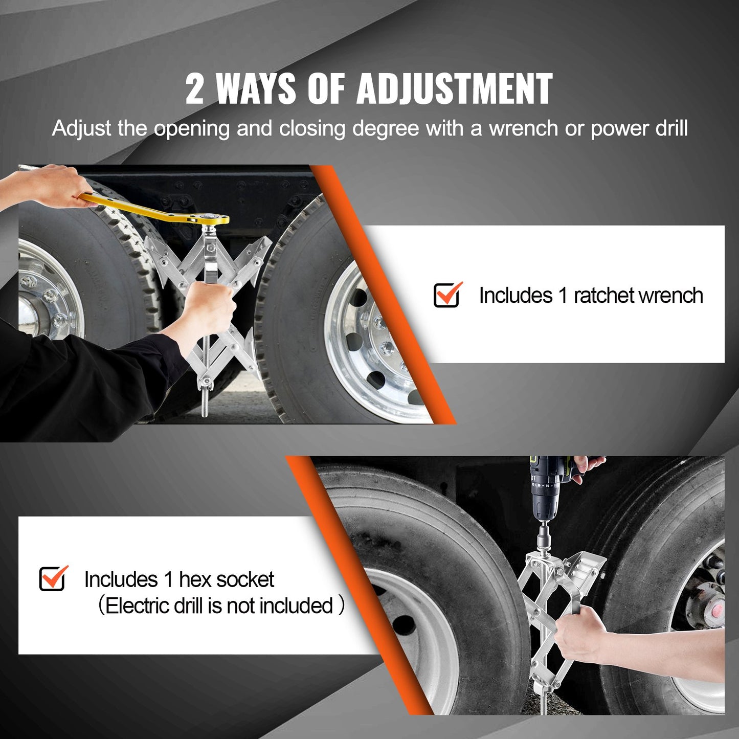 Camper Wheel Chock Stabilizer, X-Shaped RV Stabilizer Wheel Chock, Fits 1.5" to 10" Tire Space, 2 Sets of Wheel Chocks with Ratchet Wrench and Storage Bag for Campers Travel Trailers Trucks