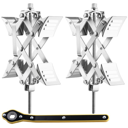 Camper Wheel Chock Stabilizer, X-Shaped RV Stabilizer Wheel Chock, Fits 1.5" to 10" Tire Space, 2 Sets of Wheel Chocks with Ratchet Wrench and Storage Bag for Campers Travel Trailers Trucks