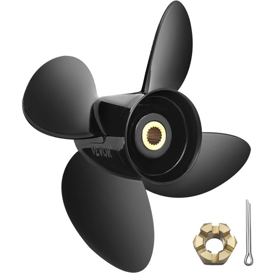 Outboard Propeller, Replaces OEM 3587522, 4-blade 14 1/4\" x 19\" Aluminum Boat Propeller, Compatible with Volvo Penta SX Drive All Models, with 19 Tooth Splines, RH