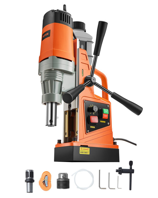 Magnetborrmaskin Magnetisk Borra 1550W 2922lbf/13000N Bärbar Mag Drill Tryck på 500rpm