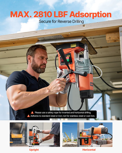 Magnetic Drilling Machine Magnetic Drill 1300W 2922lbf/13000N Portable Mag Drill Press 810rpm