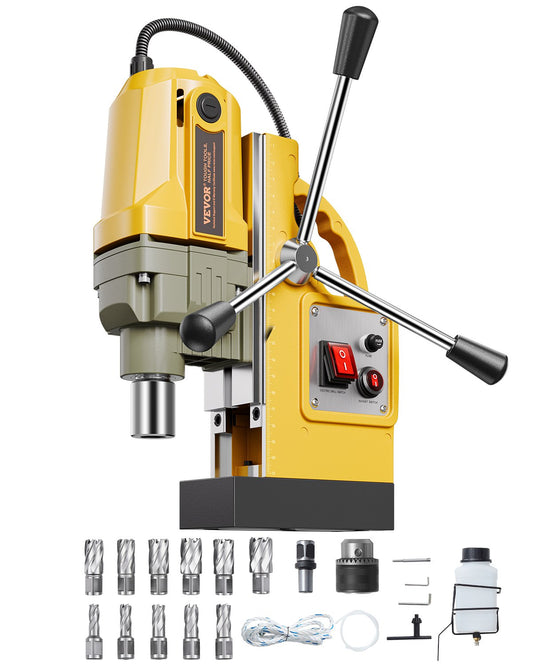 Magnetic Drill 1400W 2810 lbf Mag Drill Press 1.6 in Drill Diameter 11 Bits