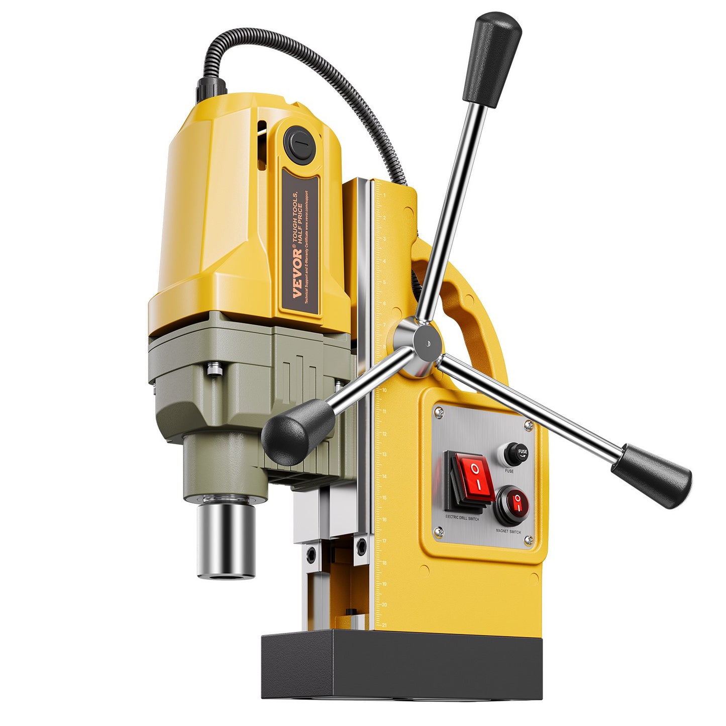 Magnetic Drill 1400W 2810 lbf Mag Drill Press 1.6 in Drill Diameter 11 Bits