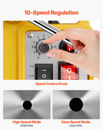 Magnetic Drill 1200W 2810 lbf Mag Drill Press 1.6 in Drill Diameter Yellow