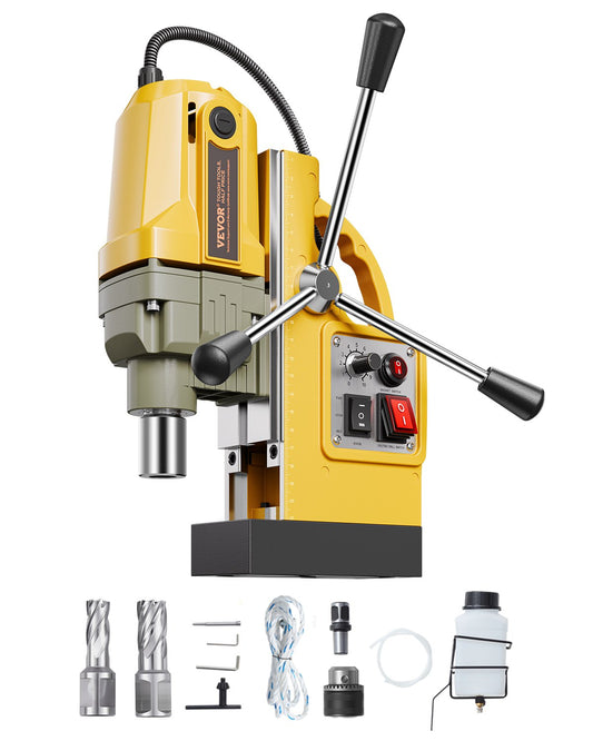 Magnetic Drill 1200W 2810 lbf Mag Drill Press 1.6 in Drill Diameter Yellow