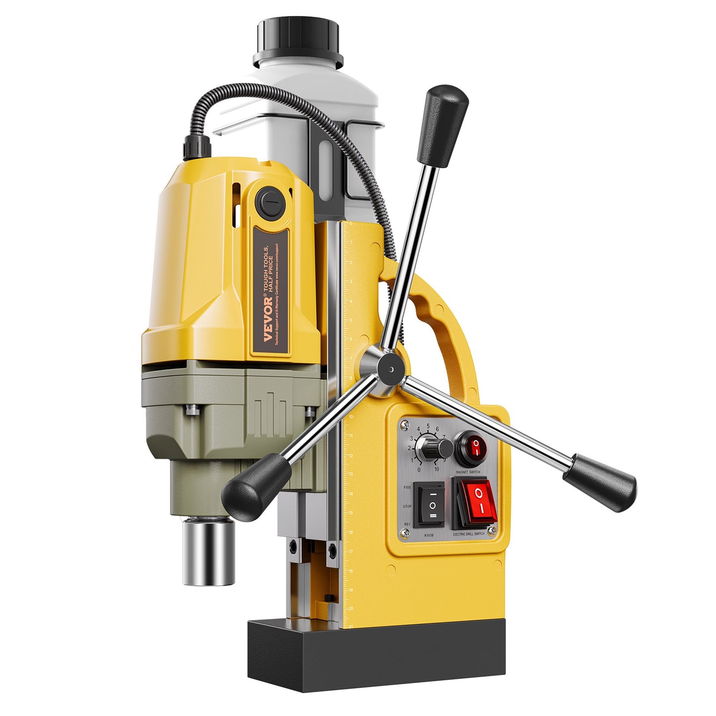 Magnetic Drill 1200W 2810 lbf Mag Drill Press 1.6 in Drill Diameter Yellow