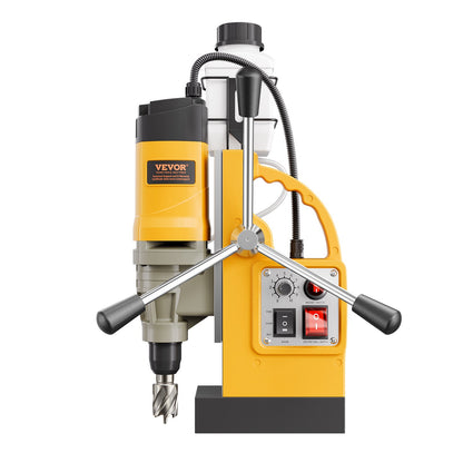 Magnetisk borr 1400W 2878 lbf Mag borrpress 2 i borrdiameter 6 bitar gul