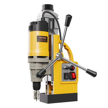 Magnetisk borr 1400W 2878 lbf Mag borrpress 2 i borrdiameter 6 bitar gul